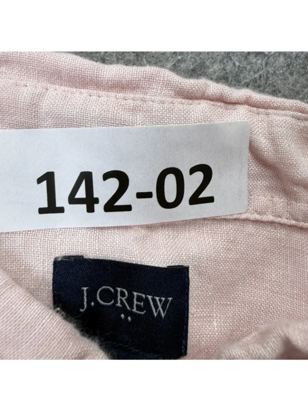 J.Crew Linen Shirt Men XL Pink Solid Classic Fit Short Sleeve Button-Down